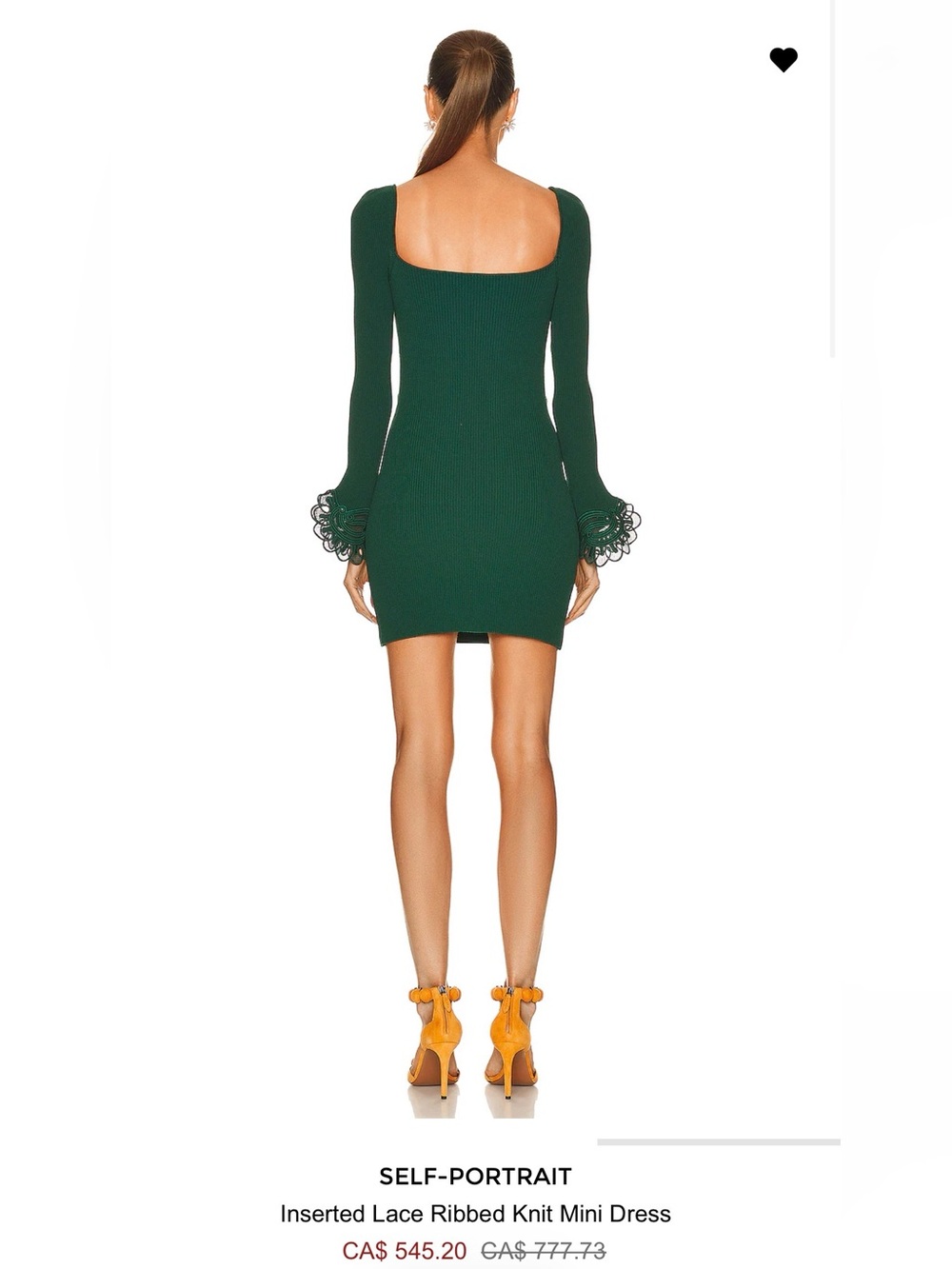 Self-Portrait Inserted Lace Ribbed Knit Mini Dress - Picture 2 of 3